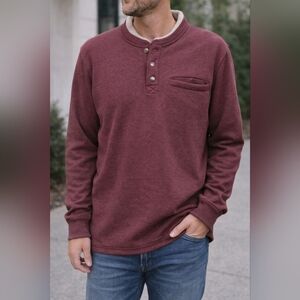 Coleman Men's Burgundy Long Sleeve Henley